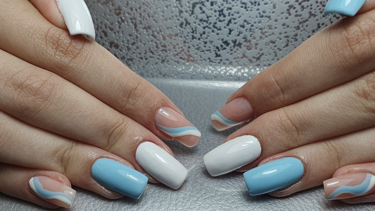 Beautiful gel nails with nail art by LightStep Loughborough