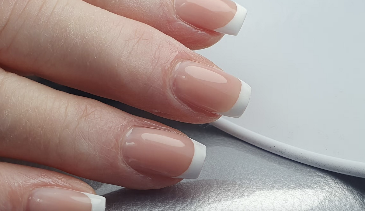 Elegant gel nails with French tips at LightStep Loughborough